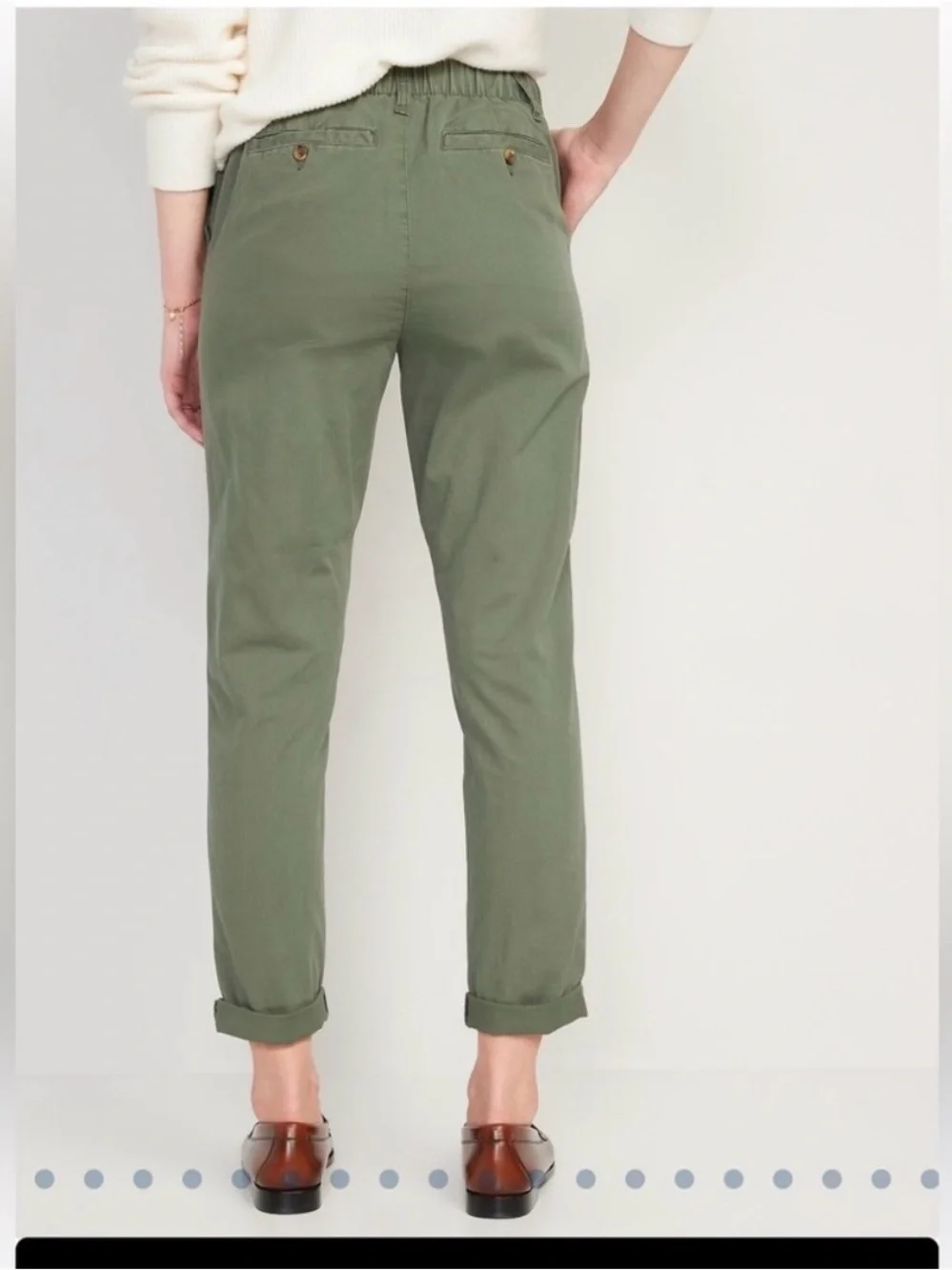 Old Navy High Waist Chino Pants - Olive Green